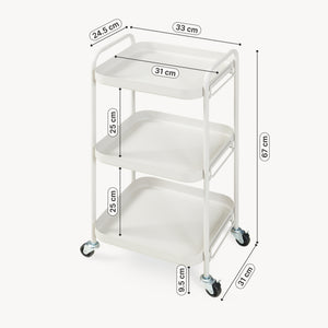 Chariot de service Kelevn 67 x 33 x 31 cm acier gris [en.casa]