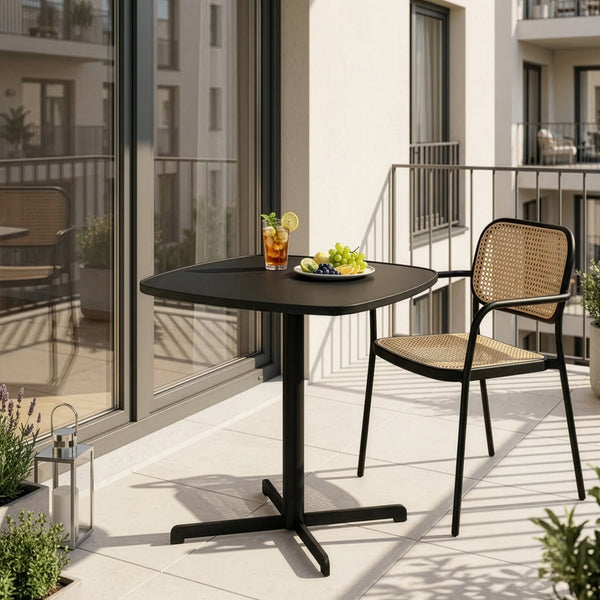 Tavolo bistrot da esterno Foggia 75x70x70 cm acciaio antracite [casa.pro]