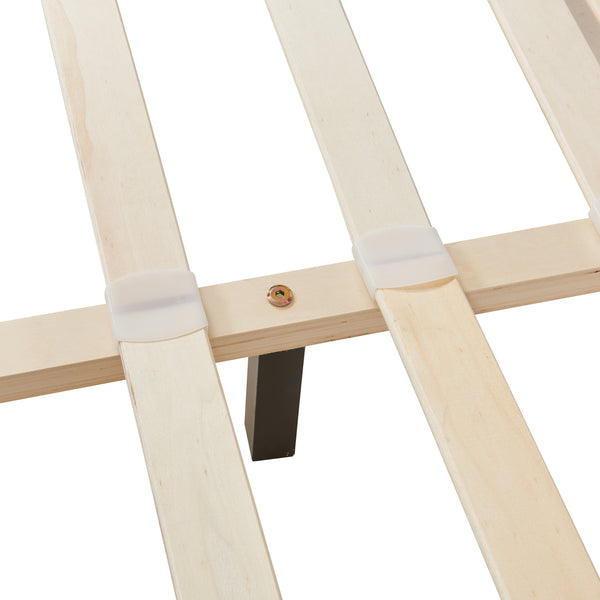 Lit Double Rembourré Albacete Sommier à Lattes Similicuir 140 x 200 cm Blanc Corium