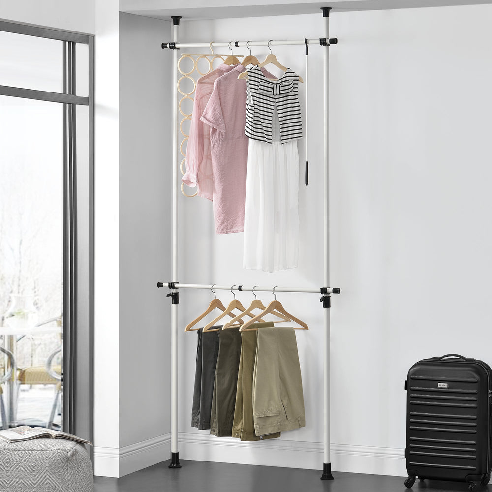 Penderie télescopique Kemi blanc [en.casa] - premiumXL