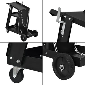 Carrello Porta Saldatrice con 3 Ripiani e Portabombola in Acciaio pro.tec.