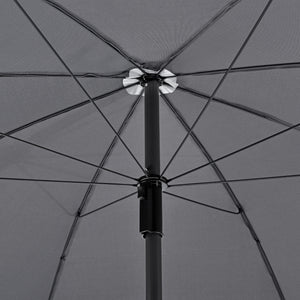 Salon de Jardin Milagro de 4 Places avec Parasol Verre Noir Gris Foncé [en.casa]