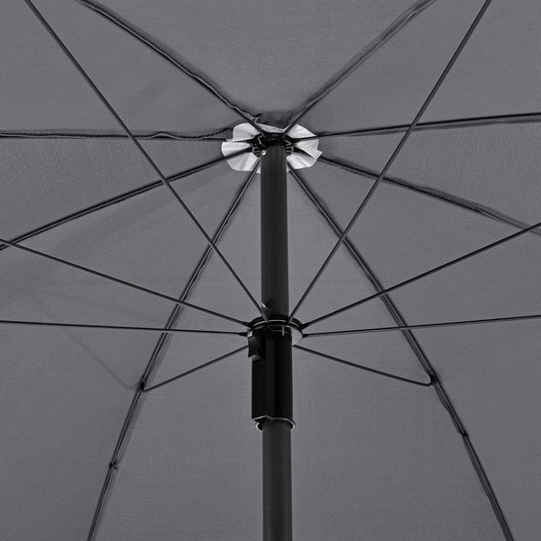 Salon de Jardin Milagro de 4 Places avec Parasol Verre Noir Gris Foncé [en.casa]
