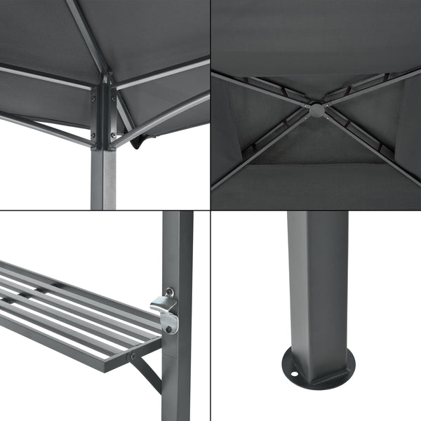 Tonnelle de Barbecue Parga 250 x 241 x 151 cm Anthracite Gris Foncé [en.casa]