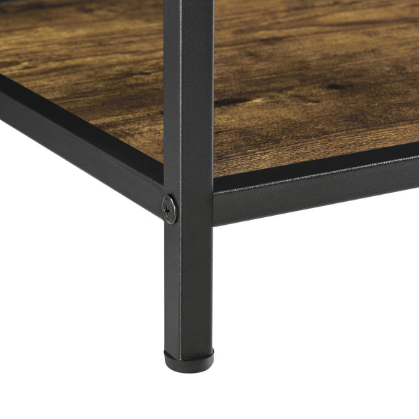 Table Basse Bjuv avec Tiroir et Étagère 49 x 45 x 39 cm Effet Bois Foncé Noir [en.casa]