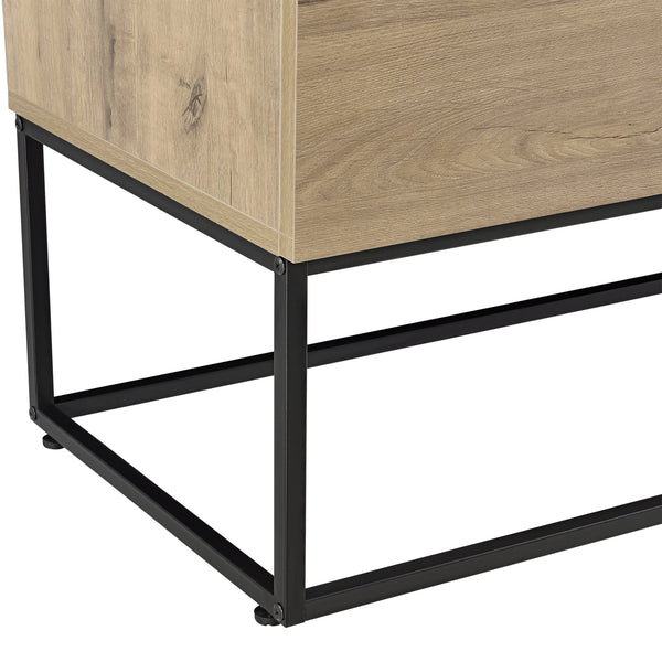 Commode Hylte pour Salon avec 3 Tiroirs 1 Porte 79 x 115 x 40 cm Effet Chêne Noir [en.casa]
