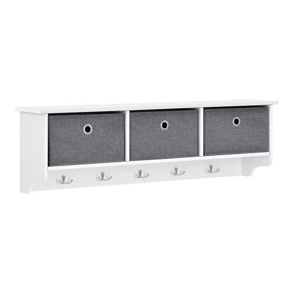 Portemanteau Mural Horsens 30 x 100 x 20 cm Blanc Gris Argenté [en.casa]