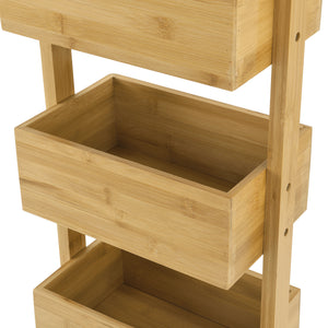 Badregal Bardu mit 4 Ablagefächer 28x16x88cm Bambus [en.casa]