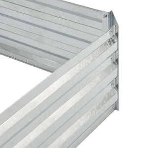 Carré potager Barneveld cadre sans fond en acier 90 x 90 x 30 cm argenté [en.casa]