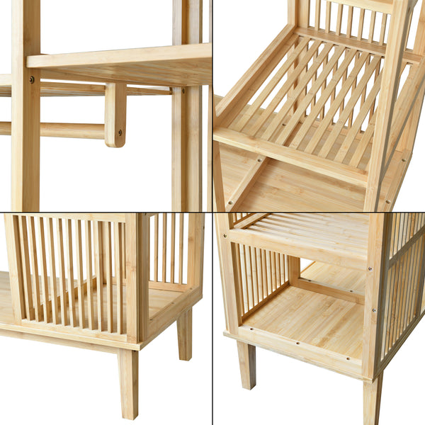 Bambus Kleiderständer Hudiksvall 185x140x45cm [en.casa]