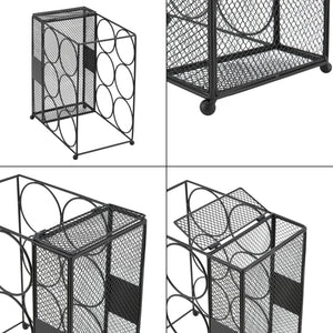 Range-bouteilles Drangedal pour 6 bouteilles en métal [en.casa]