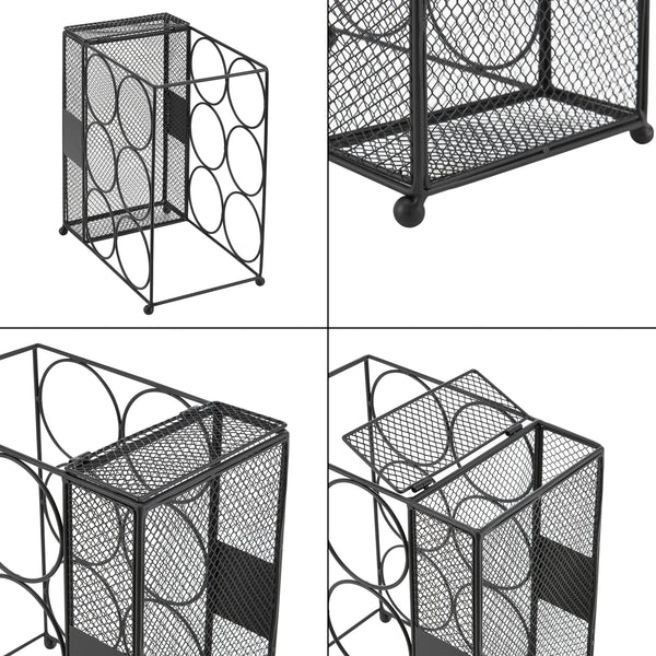 Range-bouteilles Drangedal pour 6 bouteilles en métal [en.casa]