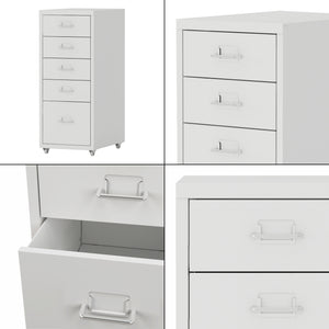 Caisson de bureau Kökar à roulettes avec 5 tiroirs 69 x 28 x 41 cm [en.casa]