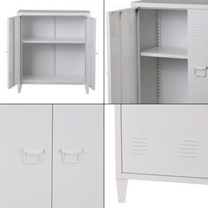 Metallschrank Oripää - 90x80x33cm - Weiß
