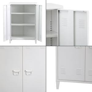 Metallschrank Oripää - 110x75x33cm - Weiß