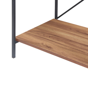 Étagère Billund à 4 niveaux 133 x 60 x 42 cm cm effet noyer / noir [en.casa]