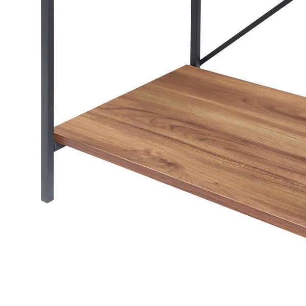 Étagère Billund à 4 niveaux 133 x 60 x 42 cm cm effet noyer / noir [en.casa]