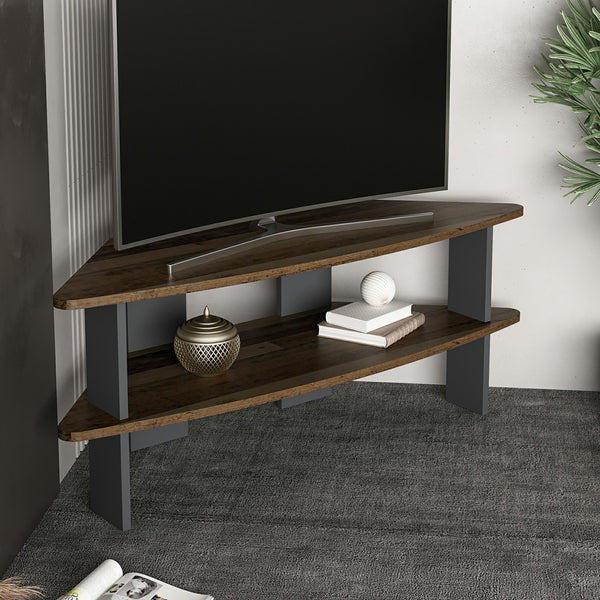 Fernsehtisch Fredensborg 45x116x40 cm Altholzoptik / Anthrazit [en.casa]