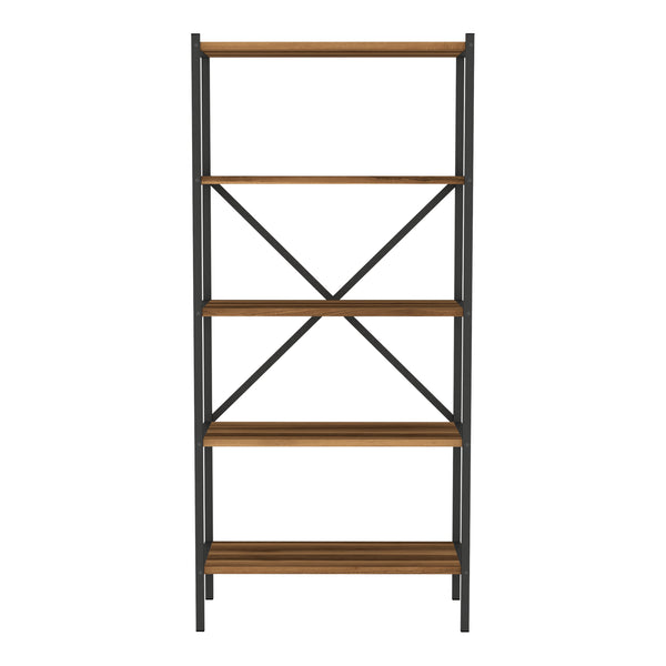 Scaffale da Terra 'Tomelilla' Mobile da Stoccaggio a 5 Ripiani - Effetto Noce [en.casa]