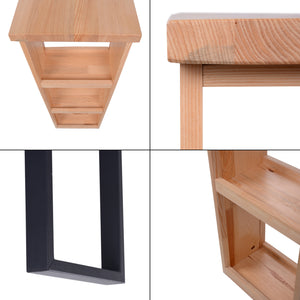 Bartisch Nørager mit Regal aus Kiefernholz [en.casa]