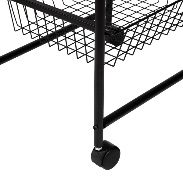 Chariot de cuisine roulant Rudbjerg 87 x 41 x 31,5 cm avec 4 paniers noir [en.casa]
