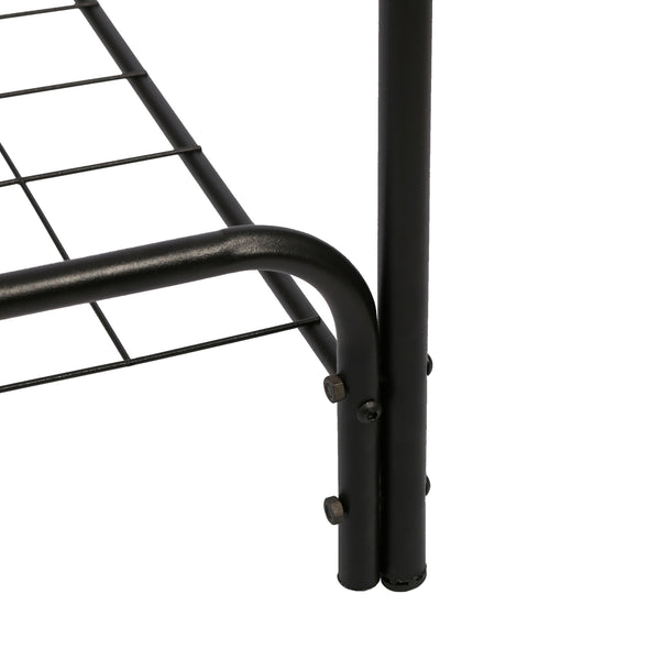 Stand Appendiabiti 'Vallø' Organizzatore con Barra Porta Abiti e Piano a Rete Allestimento per Guardaroba Teatro Negozio di Abbigliamento - Struttura in Metallo - Nero [en.casa] 