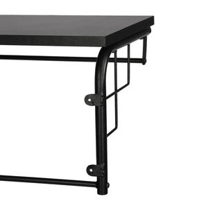 Portemanteau Ølstykke mural avec étagère de rangement 110 x 30 x 27 cm noir [en.casa]
