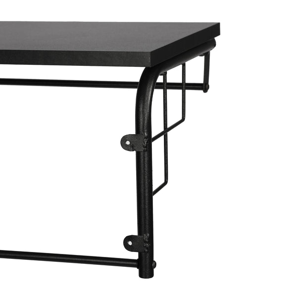 Portemanteau Ølstykke mural avec étagère de rangement 110 x 30 x 27 cm noir [en.casa]