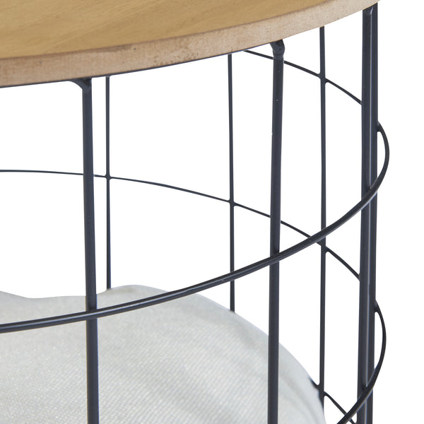 Set 'Haapajärvi' di 2 Tavolini Bassi a Forma di Cestello in Misure Diverse 2 Tavolini con Piano Rimovibile Base in Metallo con Cuscini Cucce per Gatti e Cagnolini [en.casa] 