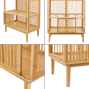 Portant à vêtements Vemb bambou 185 x 80 x 45 cm naturel [en.casa]