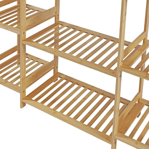 Portant à vêtements Ilomantsi bambou 165 x 122 x 35 cm naturel [en.casa]