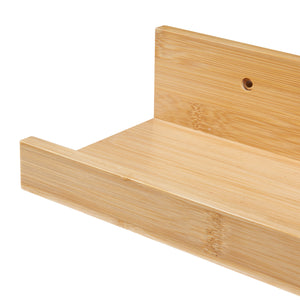 set Gildeskål di 3 Mensole da Muro Piani con Bordi Anticaduta - Bambù Naturale [en.casa] 