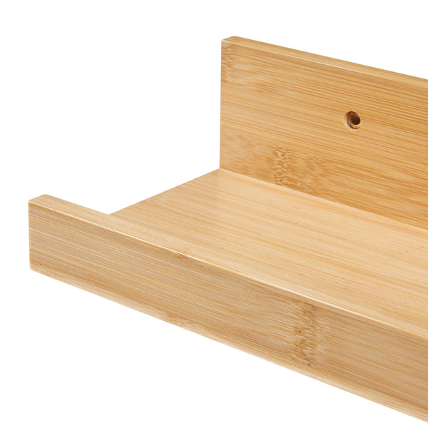 set Gildeskål di 3 Mensole da Muro Piani con Bordi Anticaduta - Bambù Naturale [en.casa] 