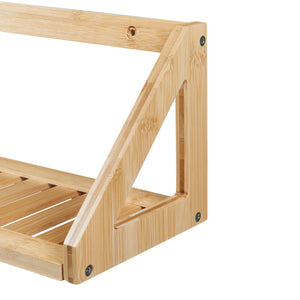 Set Gjerdrum di 2 Mensole da Muro con Piani a Doghe - Bambù Naturale [en.casa] 