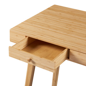 Bureau Hässleholm avec 3 tiroirs bambou 100 x 50 x 75 cm naturel [en.casa]