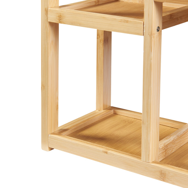 Étagère murale pour salle de bain Höör bambou 42 x 37 x 17 cm naturel [en.casa]