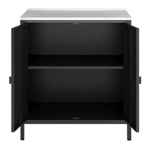 Outdoorset Bolognano Standregal und Schrank Schwarz, matt [casa.pro]