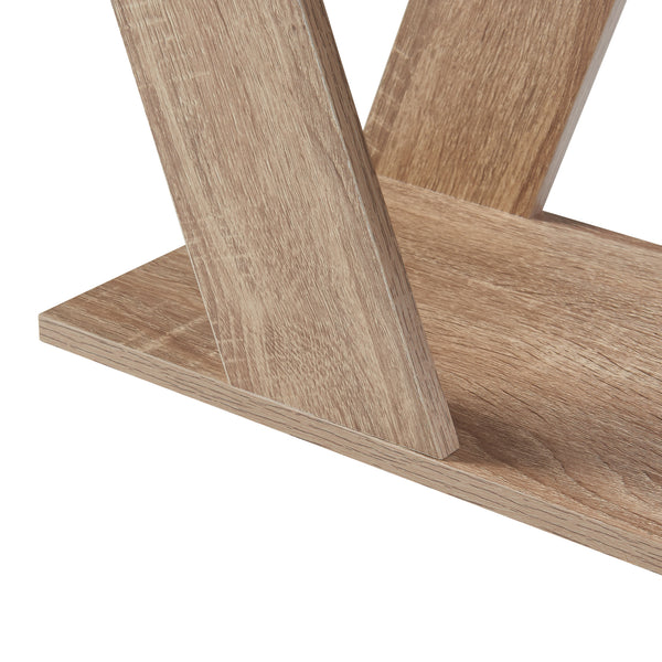 Table d'appoint Nome avec 2 étagères pannneau de particules 60 x 22 x 57 cm effet chêne [en.casa]