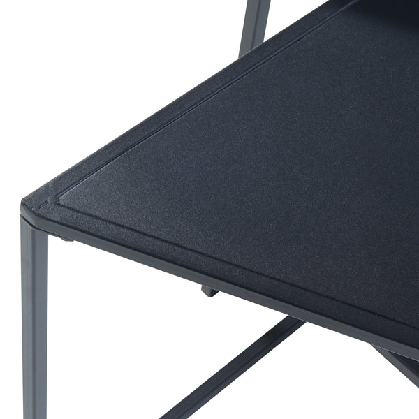 Set de 2 tables basses gigognes Kungsör de tailles différentes métal noir [en.casa]