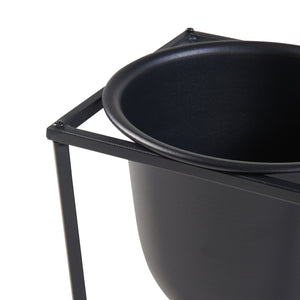 Set de 2 porte-plantes de tailles variées Nordmaling métal noir [en.casa]