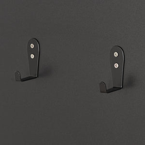 Pannello Ingresso Helsinge con Specchio Mensole e Ganci - Nero / Effetto Legno [en.casa]