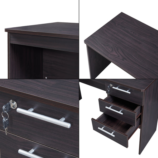 Bureau Ragunda 120 x 59 x 75 cm effet bois foncé [en.casa]