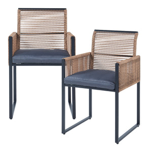 Ensemble de meubles de jardin 3 pièces Accadia noir marron gris casa.pro