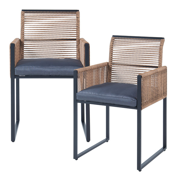 Ensemble de meubles de jardin 3 pièces Accadia noir marron gris casa.pro