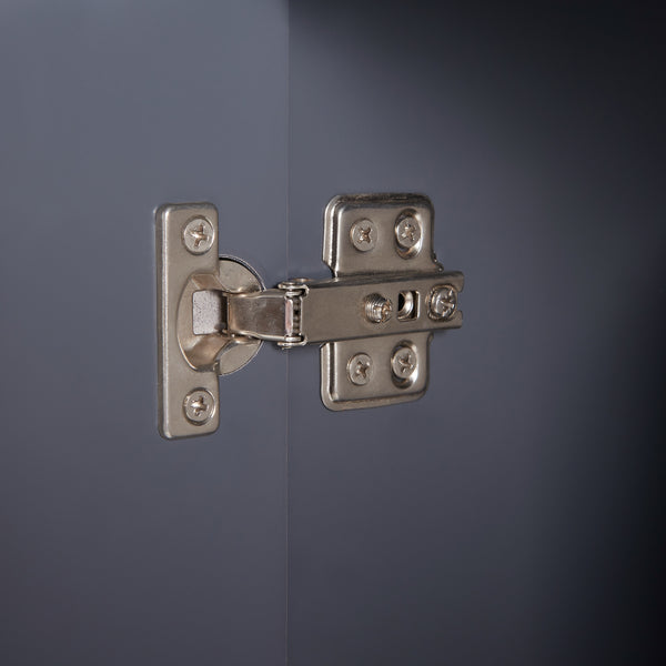 Mobiletto da Parete Overath per Bagno con 2 Ante a Specchio 50x60x20 cm - Grigio [en.casa]