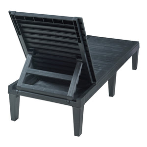 Chaise longue de jardin Ateleta 172 x 58 x 74 cm noir structuré casa.pro