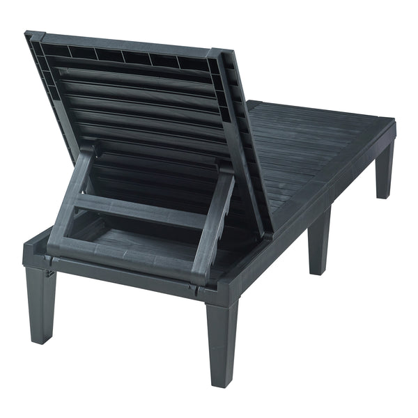 Chaise longue de jardin Ateleta 172 x 58 x 74 cm noir structuré casa.pro