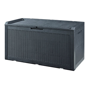 Coffre de jardin Atella 122 x 55 x 65 cm noir effet rotin casa.pro