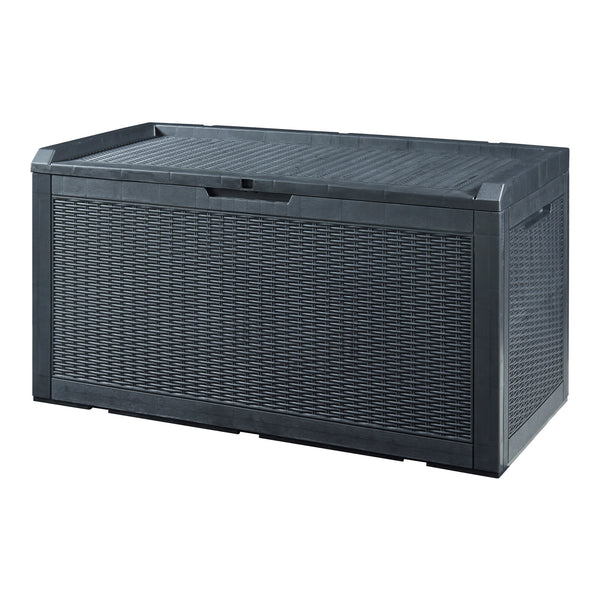 Coffre de jardin Atella 122 x 55 x 65 cm noir effet rotin casa.pro