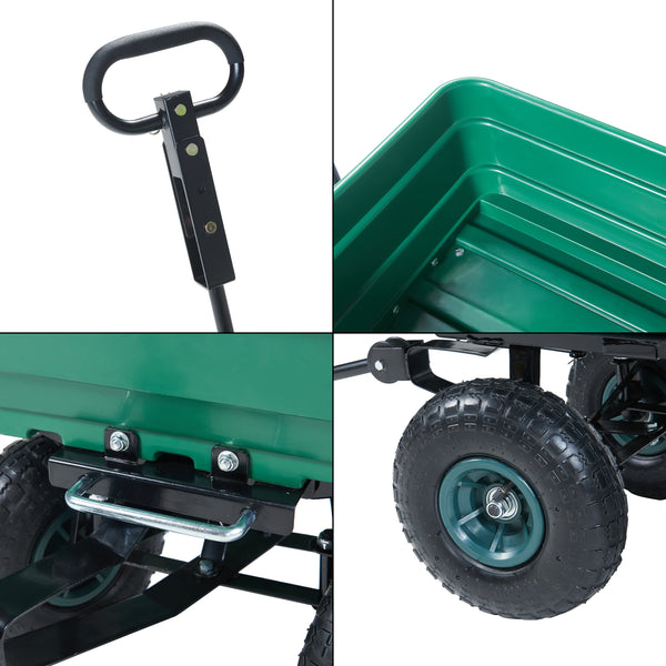 Bollerwagen Corfinio 111x51 cm max. 250kg Grün/Schwarz [pro.tec]